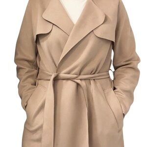 H&M faux suede trench in blush